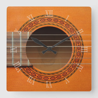 Quadrado Relógio de guitarra clássico