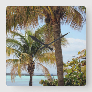 Quadrado Relógio de Ilhas Tropicais
