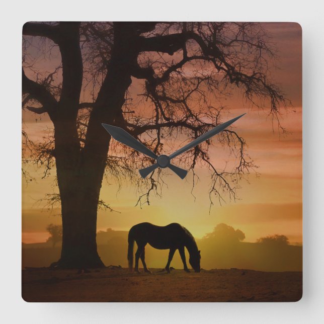 Quadrado Relógio de Imagem do Cavalo Vencedor do prêmio (Frente)
