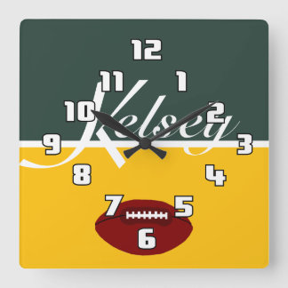 Quadrado Relógio de Limon de Futebol da Kelsey