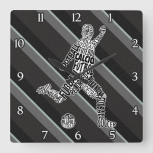 Quadrado Relógio de Línguas de Futebol do Futebol