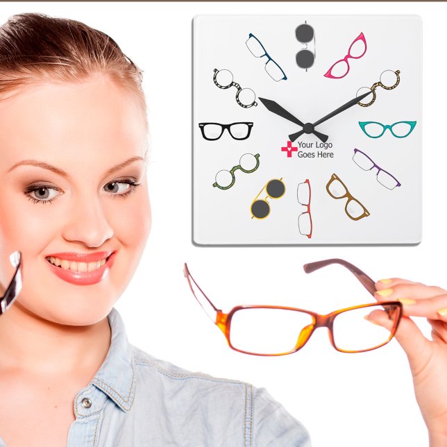 Quadrado Relógio de Logotipo Personalizado (Criador carregado)