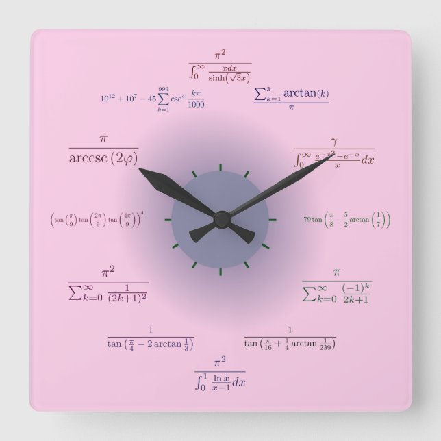 Quadrado Relógio de Matemática (Frente)