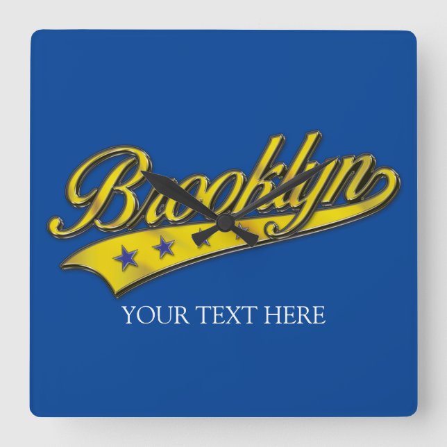 Quadrado Relógio de Modelo Swoosh Dourado do Brooklyn (Frente)