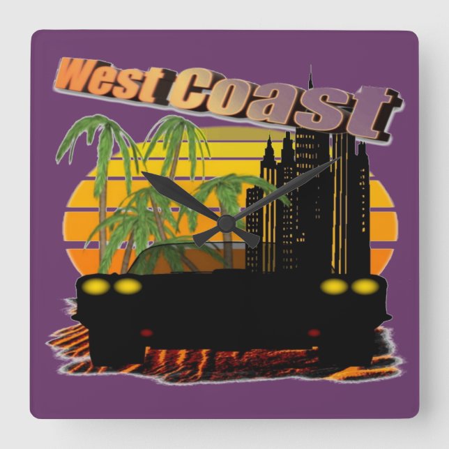 Quadrado Relógio de Muro da Costa Oeste (Frente)