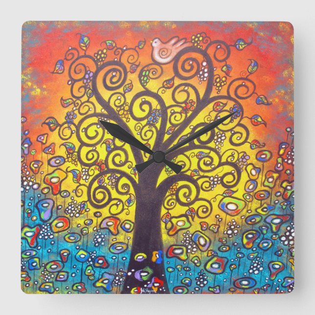 Quadrado Relógio de Muro da Vida (Frente)