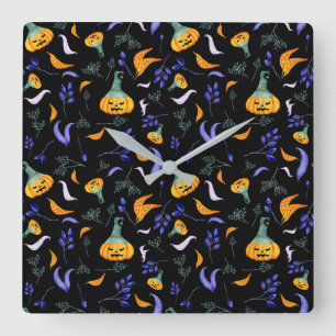 Quadrado Relógio de Muro de Halloween