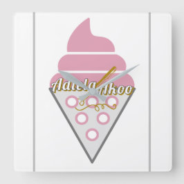 Quadrado Relógio de Muro de Sorvete irresistível por Adiela