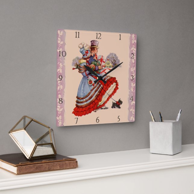 Quadrado Relógio de Natal Comprado por Moda Antiga (Escritório)