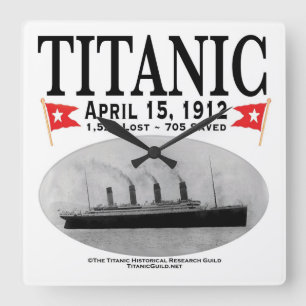Quadrado Relógio de navio fantasma Titanic