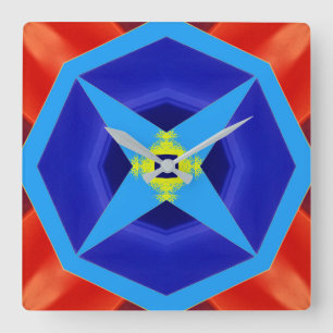 Quadrado Relógio de Parede, um design clássico colorido