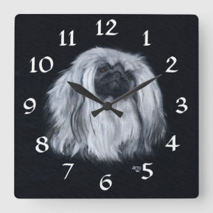 Quadrado Relógio de Pekingese