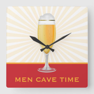 Quadrado Relógio de ponto da caverna dos homens da cerveja