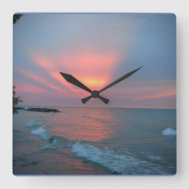 Quadrado Relógio de pôr do sol (Frente)