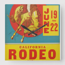 Relógio de Poster do Vintage California Rodeo