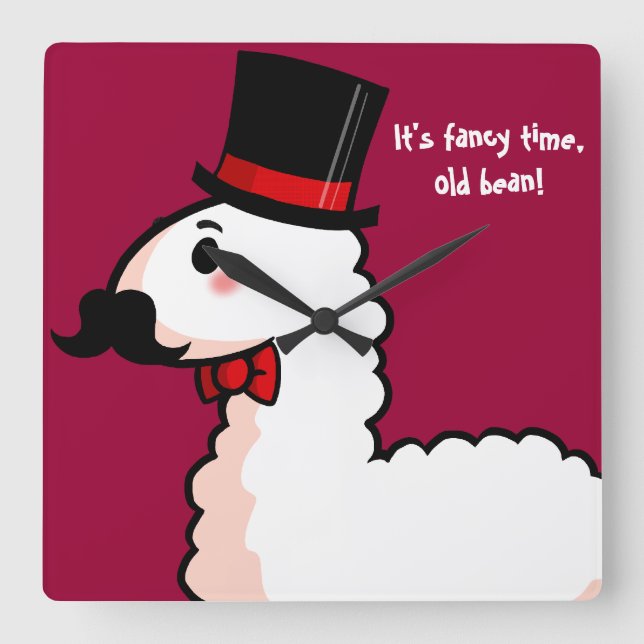 Quadrado Relógio de rico Llama (Frente)