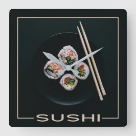 Quadrado Relógio de sushi