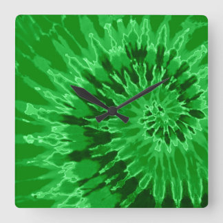 Quadrado Relógio de Ti Espiral Verde da Apple