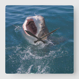 Quadrado Relógio de Tubarão Branco do excelente