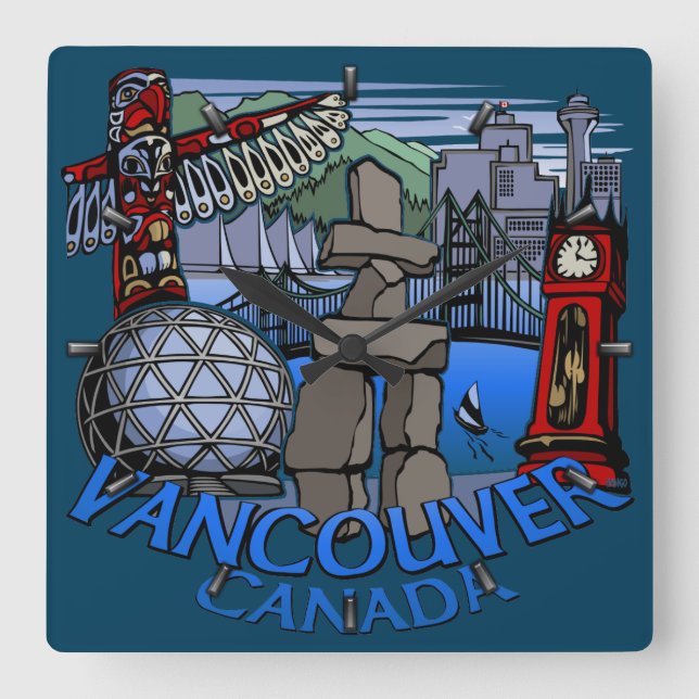 Quadrado Relógio de Vancouver Oferece Relógio de Despedida (Frente)