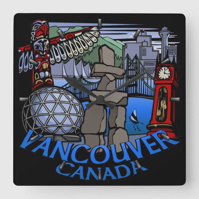 Quadrado Relógio de Vancouver Oferece Relógio de Despedida (Frente)