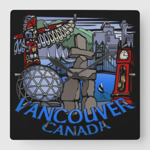Quadrado Relógio de Vancouver Oferece Relógio de Despedida