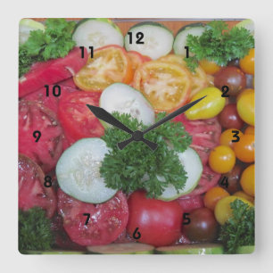 Quadrado Relógio de vegetação da cozinha