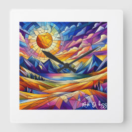 Quadrado Relógio De Vidro De Montanha