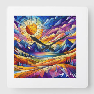 Quadrado Relógio De Vidro De Montanha