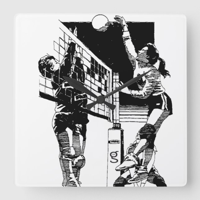 Quadrado Relógio De Voleibol (Frente)