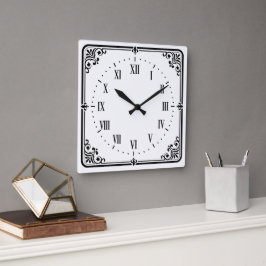 Quadrado Relógio Decorativo Elegante para Casa e Escritório