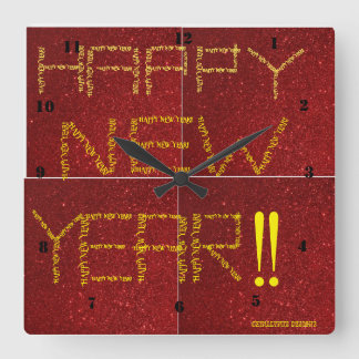 QUADRADO RELÓGIO DO ANO NOVO