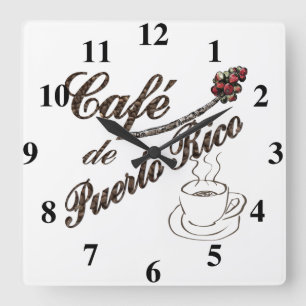 Quadrado Relógio do Café de Porto Rico Wall