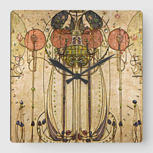 Quadrado Relógio do friso da parede de Gesso da arte do