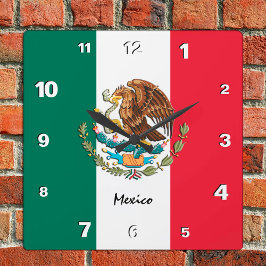 Quadrado Relógio do México, lar patriótico, Bandeira Mexica