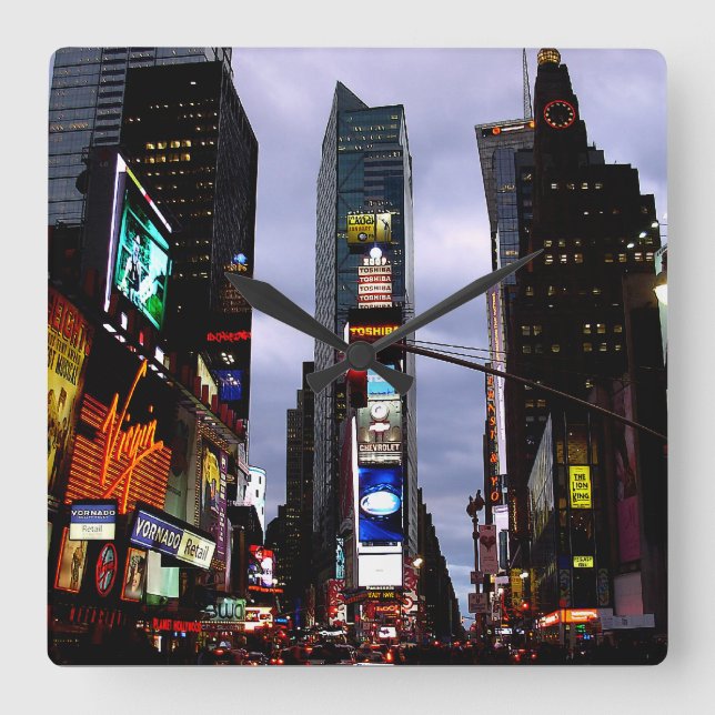 Quadrado Relógio do New York Clock Times Square NY Wall (Frente)