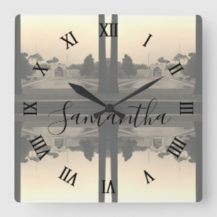 Quadrado Relógio do palácio chehel sotun de Isfahan do Irã 