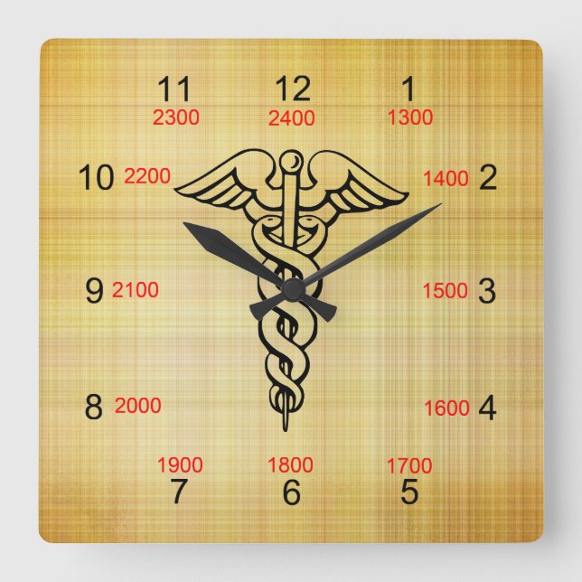 Quadrado Relógio do Tempo Militar de Caduceus (Frente)