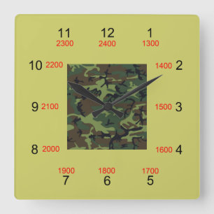 Quadrado Relógio do Tempo Militar do Centro Camo