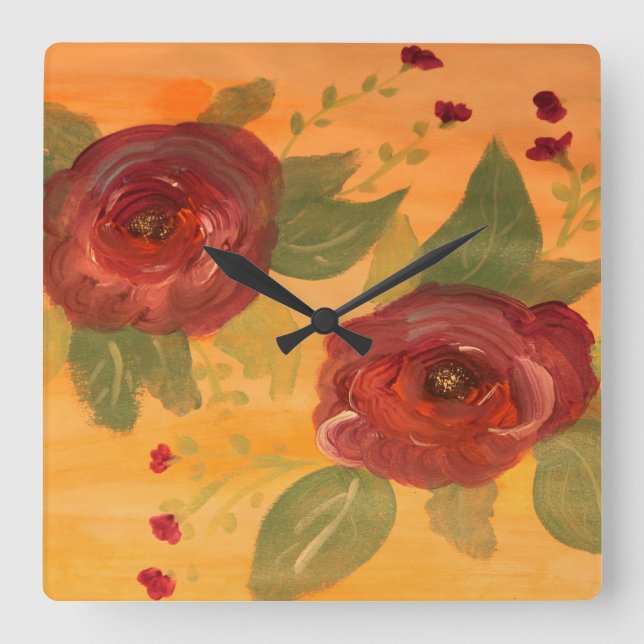 Quadrado Relógio Elegante (Frente)