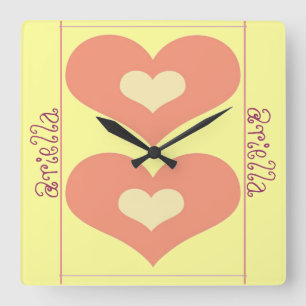 Quadrado Relógio Feminino Personalizado
