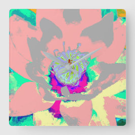 Quadrado Relógio floral abstrato