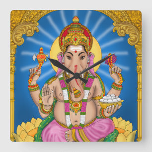 Quadrado Relógio Ganesha