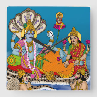 Quadrado Relógio Lakshmi Narayan
