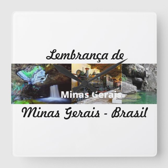 Quadrado Relógio lembrança de Minas Gerais (Frente)
