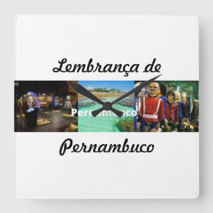 Quadrado Relógio lembrança de Pernambuco