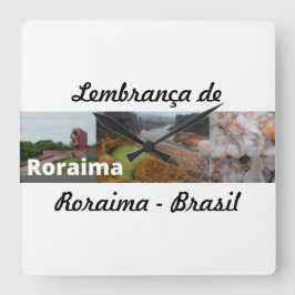 Quadrado Relógio lembrança de Roraima Brasil