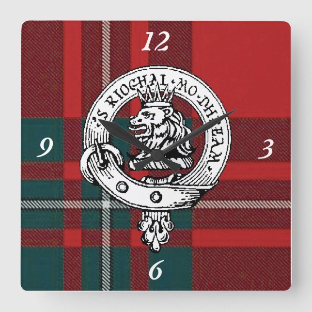 Quadrado Relógio MacGregor Tartan (Frente)