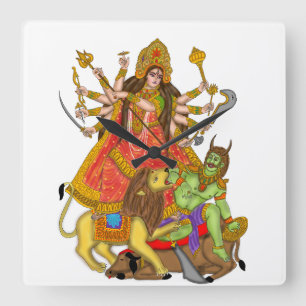 Quadrado Relógio Mahishasur Mardini Durga