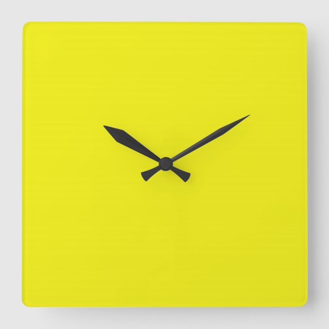 Quadrado Relógio Neon Amarelo brilhante (Frente)